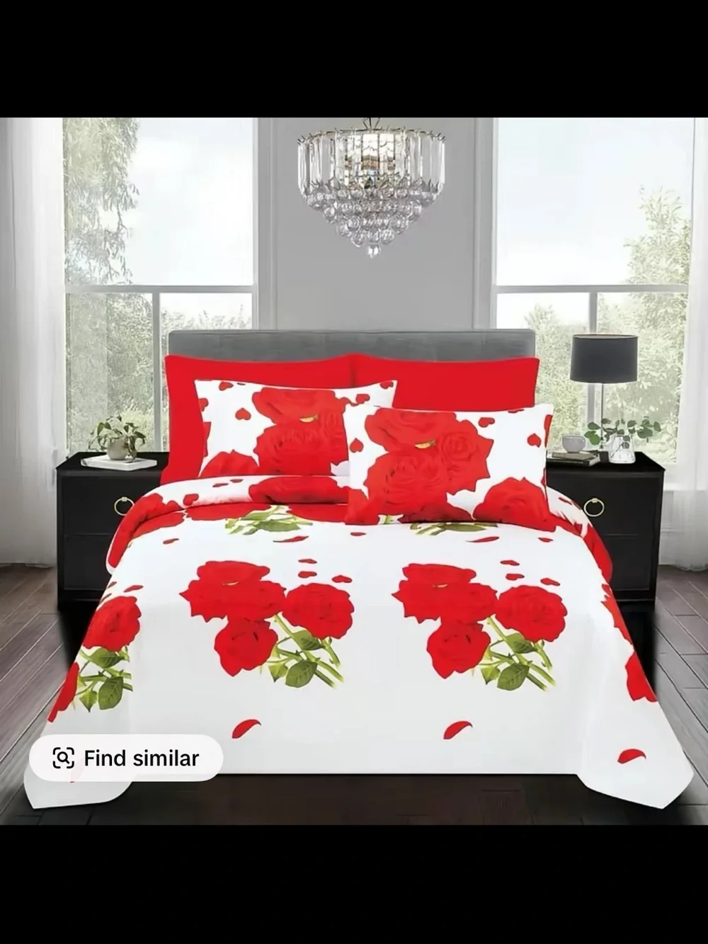 Red Rose Duvet Cover Set - Floral Bedding